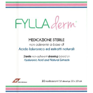 MEDICAZIONE NON ADERENTE FYLLADERM A BASE DI ACIDO IALURONICO 10 X 10 CM 10 BUSTE