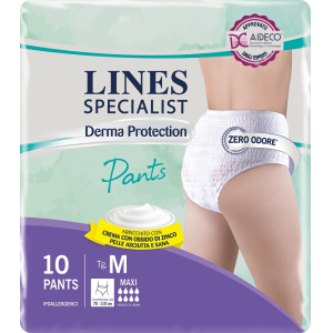 PANNOLONE PER INCONTINENZA LINES SPECIALIST DERMA PANTS MAXI M 10 PEZZI