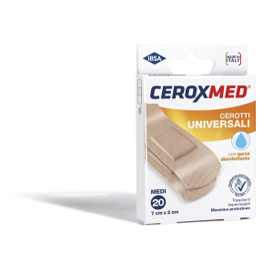 CEROTTI UNIVERSALI CEROXMED CON GARZA DISINFETTANTE MEDI 7X2CM 20 PEZZI