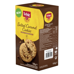 SCHAR SALTED CARAMEL COOKIES CON GOCCE DI CIOCCOLATO AL LATTE E CARAMELLO 150 G