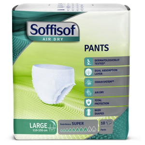 PANNOLONE SOFFISOF AIR DRY PANTS SUPER LARGE 10 PEZZI