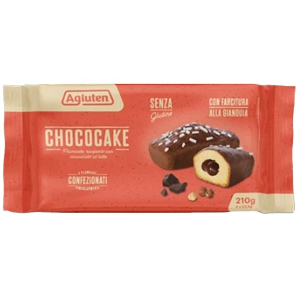 AGLUTEN CHOCOCAKE 4 PLUMCAKE RICOPERTI CON CIOCCOLATO AL LATTE CON FARCITURA ALLA GIANDUIA X 52,5G