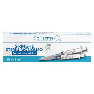 SIRINGA STERILE 5MM GAUGE 23 SOFARMAPIU' 10 PEZZI