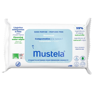 MUSTELA SALVIETTE ACQUA COMPOSTABILI SENZA PROFUMO 60 PEZZI