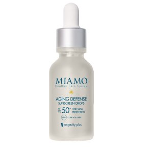 MIAMO LONGEVITY PLUS AGING DEFENSE SUNSCREEN DROPS SOFT GOLD 30 ML