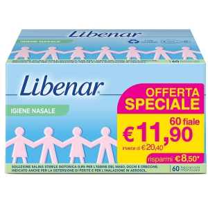 SOLUZIONE SALINA ISOTONICA 0,9% LIBENAR 60 FLACONCINI MONOUSO DA 5 ML