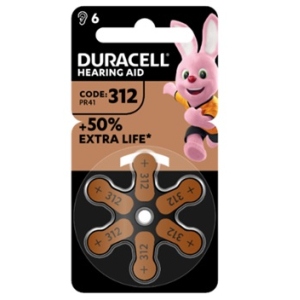 DURACELL EASY TAB 312 MARRONE BATTERIA PER APPARECCHIO ACUSTICO 6 PEZZI